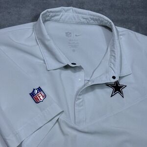 Dallas Cowboys Nike On Field Polo Shirt Mens 2XL XXL Dri-Fit Snap Button